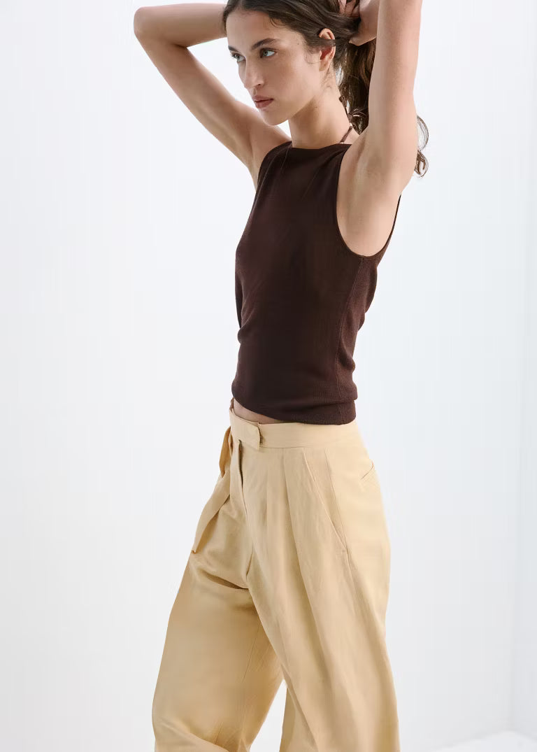 FINE KNIT BOAT NECK TOP